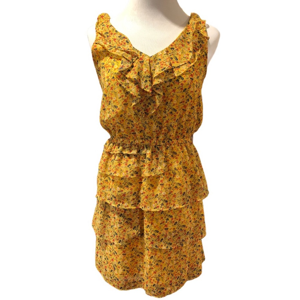 Sleeveless Floral Ruffle Dress